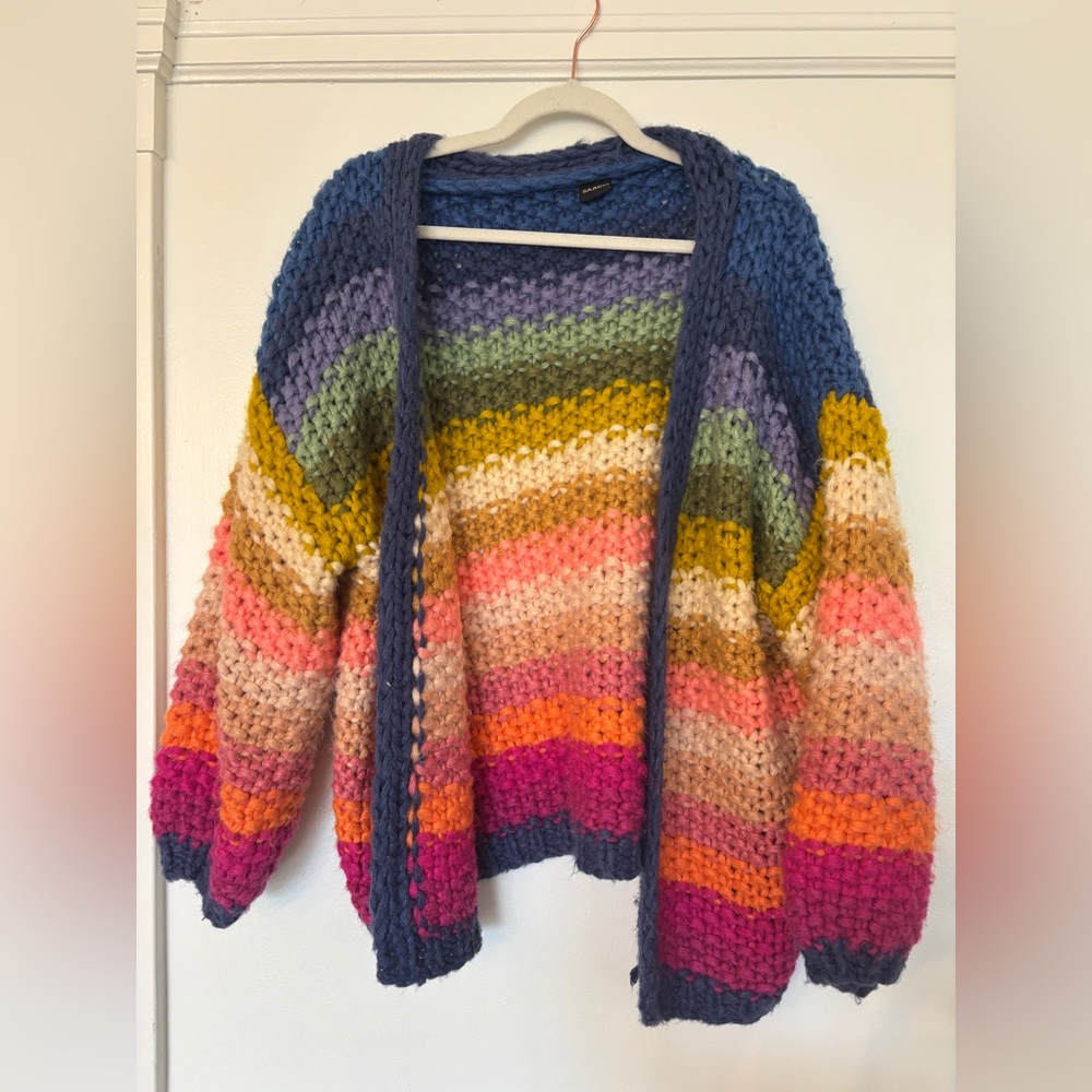 SAACHI Colorful Striped Cardigan